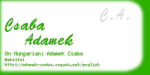 csaba adamek business card